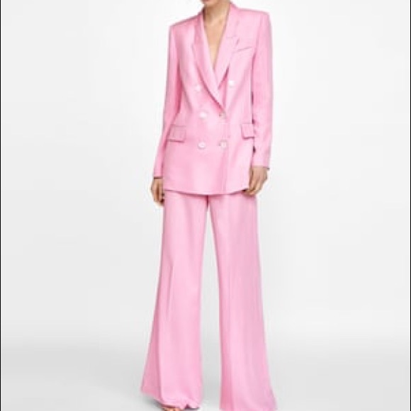 pink suit zara